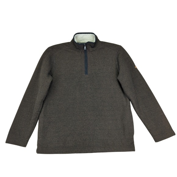 Orvis Classic Mens Quarter Zip Pullover Sweater Fleece Lined Sherpa Casual - Picture 1 of 10